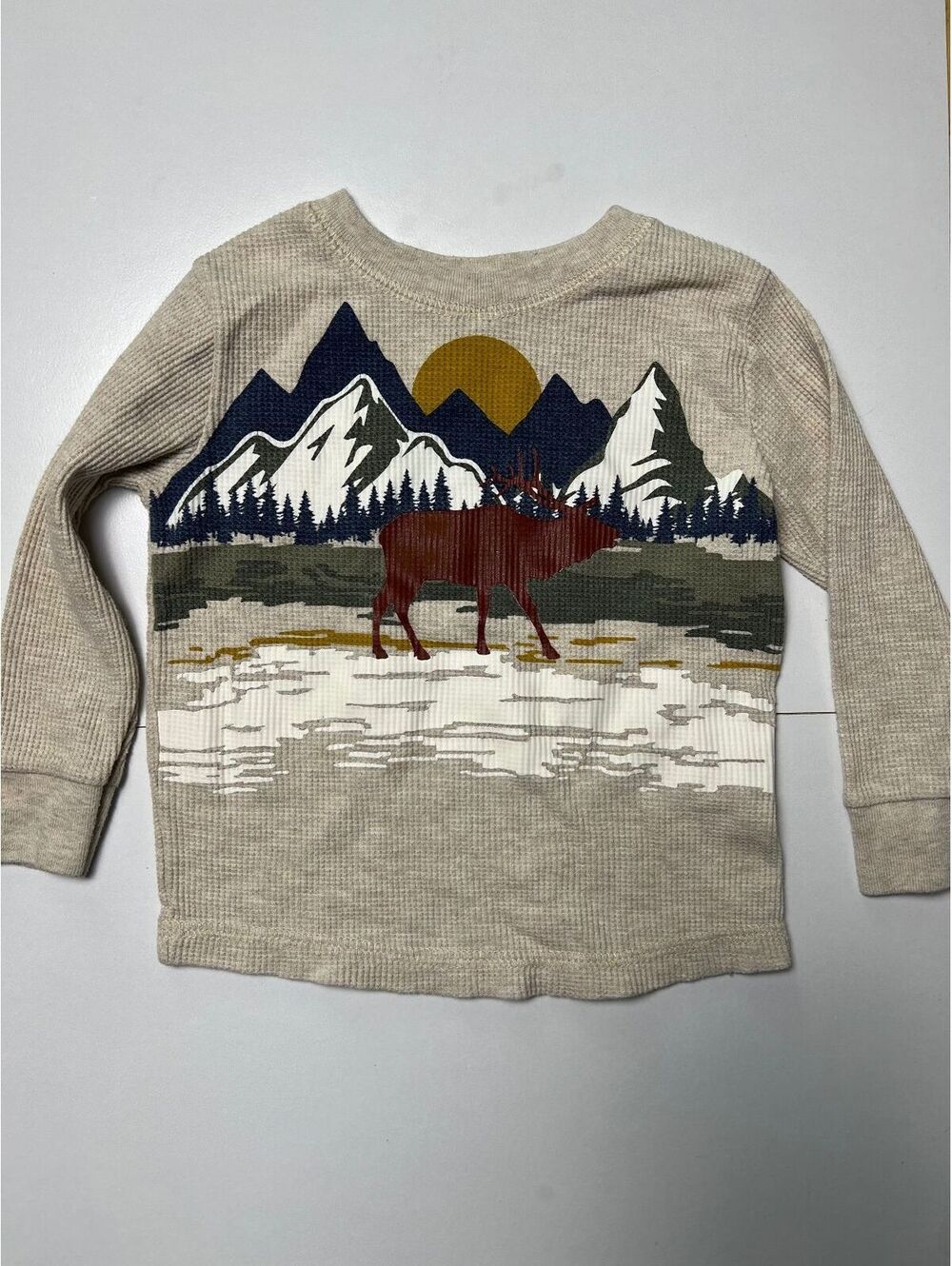 Garanimals Moose Mountain Waffle Knit Shirt 18M Toddler